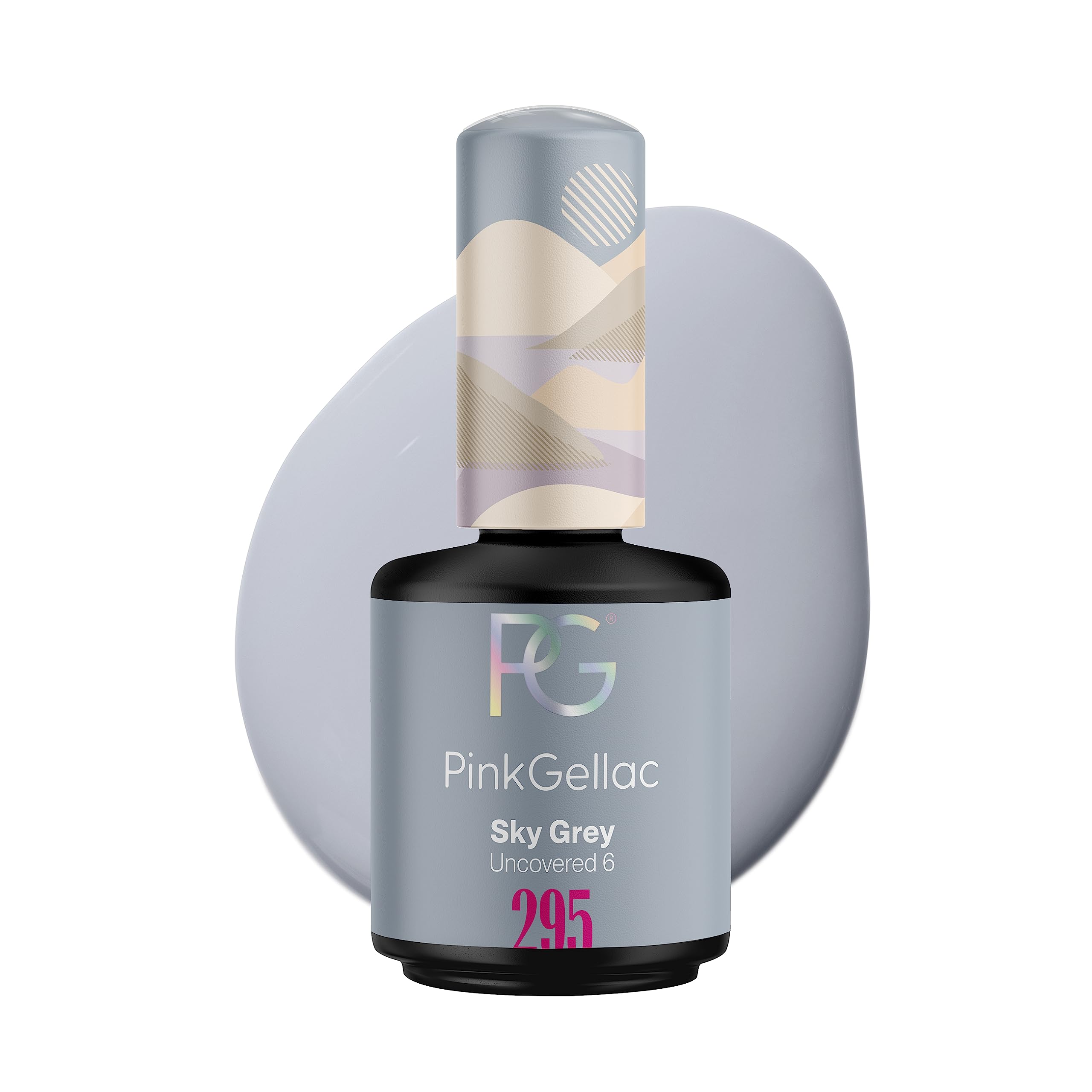Pink Gellac UV Gel Nagellack - 295 Sky Grey 15 ml - Lang Anhaltend UV Nagellack Grau - Gel UV für 14 Tage Nägel in Salonqualität - Made in Holland