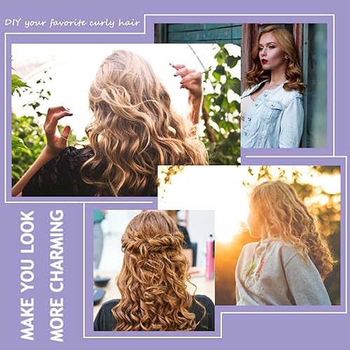 Miniatura 2 de 60 varillas flexibles para rizar, de espuma giratoria, sin calor, rodillos de pelo y peine de cola de rata de acero para cabello largo y corto, para