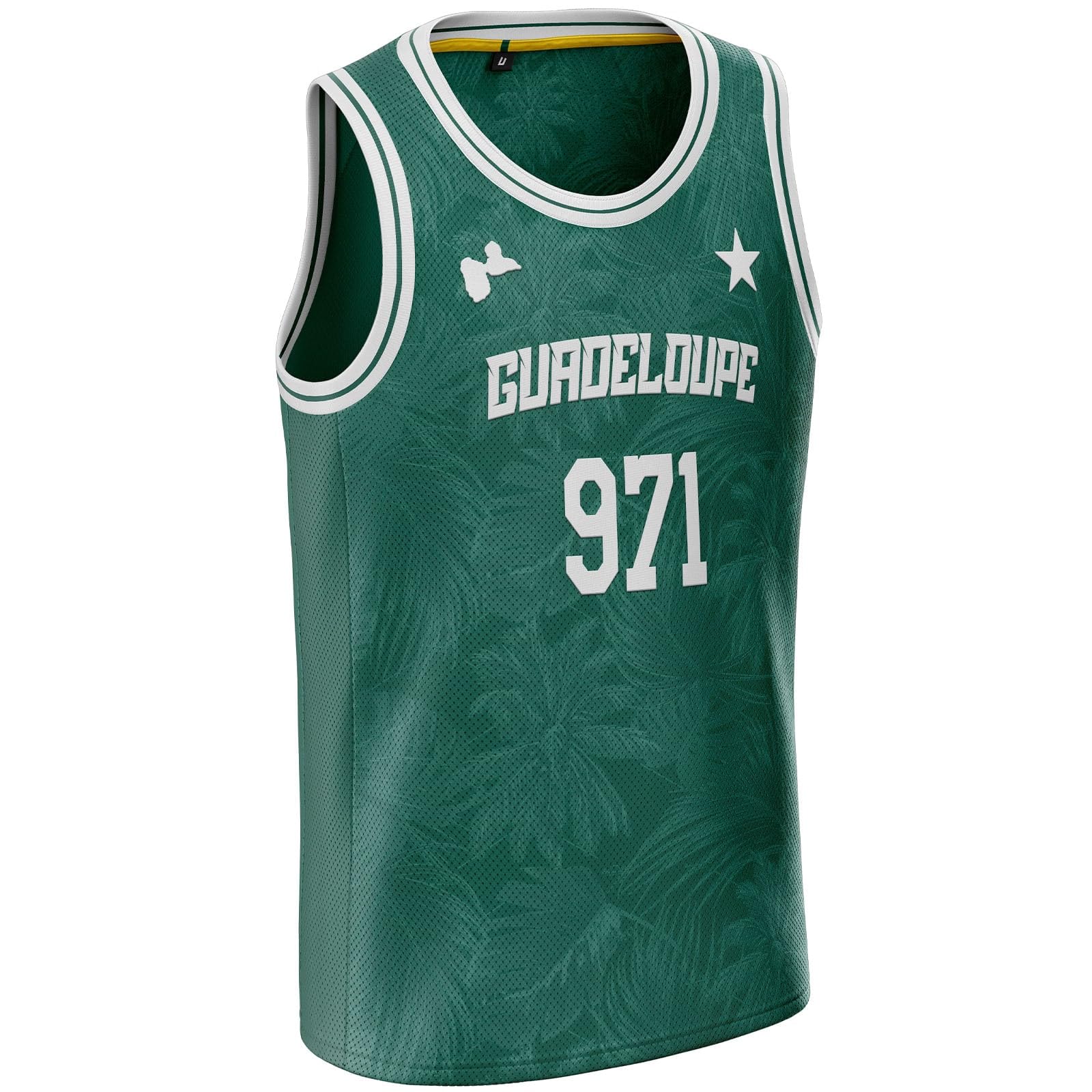 Maillot Guadeloupe Basketball 971 Microfibre Confortable, Cadeau, avec Drapeau, Tshirt
