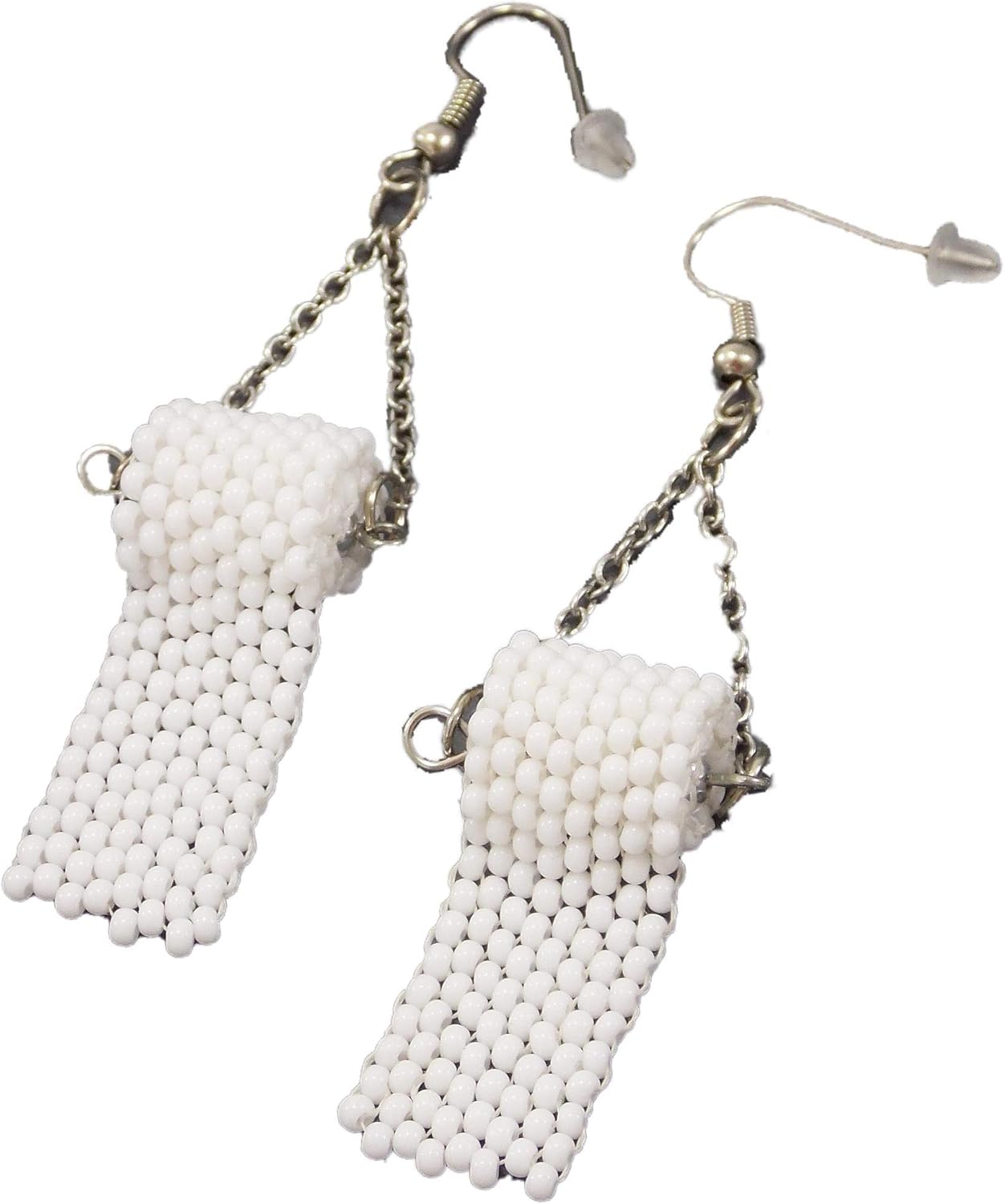 HANDMADE Toilet paper earrings clip on Corona 2020 humor Oddity weird April Fools Joke fun TP Crazy