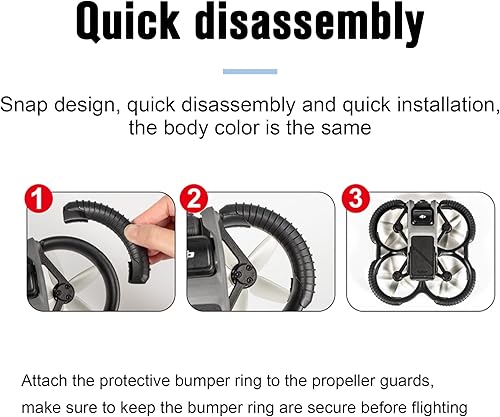 Miniatura 9 de Avata Batería Protectora Anti-Liberación Hebilla Tren de aterrizaje y anillo de parachoques para DJI Avata, ala trasera de baja resistencia al aire,