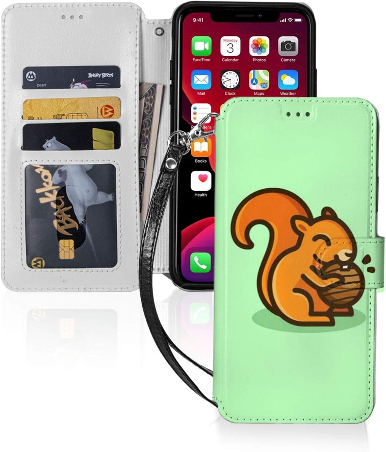 iPhone 11 Flip Case with Closure, Card Slots, Cash