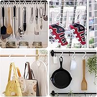 Vista 6 de Ganchos en S blancos, gancho en S recubierto de vinilo de 3 pulgadas para plantas colgantes, paquete de 10 ganchos antideslizantes y resistentes