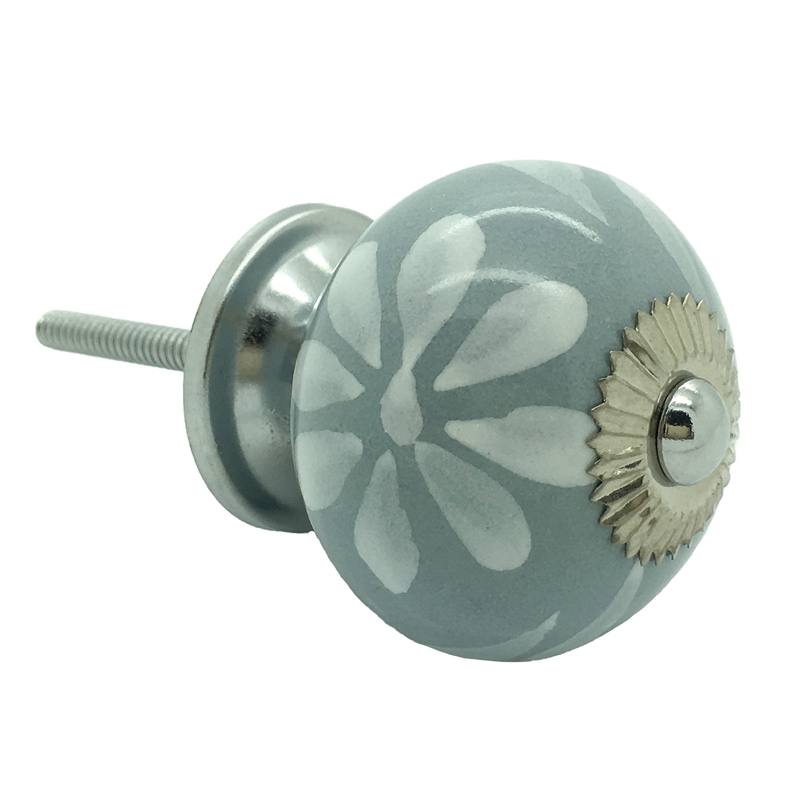 G Decor Grey Fusion Ceramic Door Knob Vintage Shabby Chic Cupboard Drawer Pull Handle (Fusion IV)