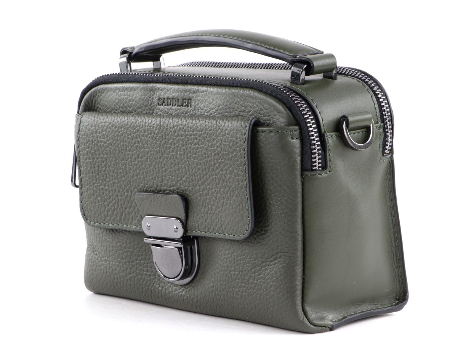 SADDLER Cuero bolso bandolera Neptune Dusty Olive verde