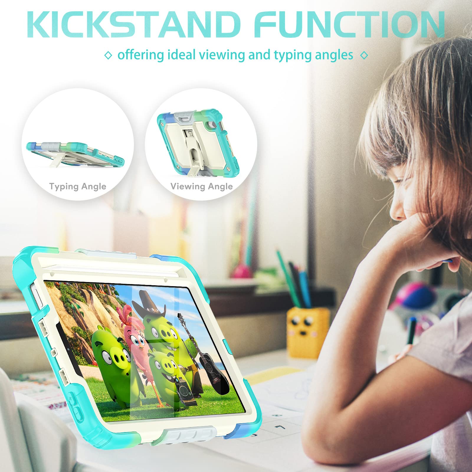 Custodia Antiurto A 3 Strati Per IPad Mini / Mini 2 / Mini 3 - Robusta, Con Impugnatura, Per Bambini - 3