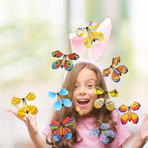 Miniatura 5 de YOKER 12 piezas de hada mágica de mariposa voladora con banda de goma, regalo sorpresa para fiestas, jugar, festivales y cumpleaños