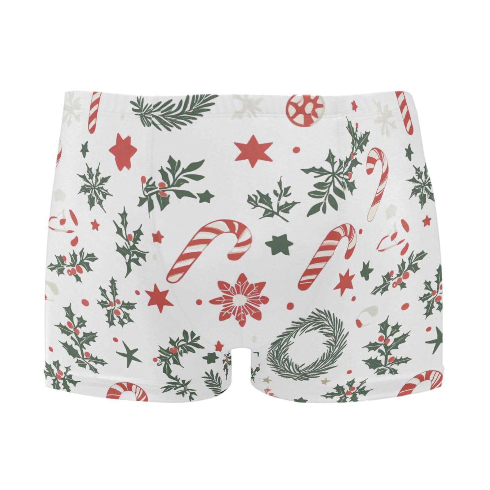 UMIRIKO Christmas Candy Canes Men's Swim Trunk Square Leg Swimsuit Swimwear Swim Briefs for Men 2XL 202b7036