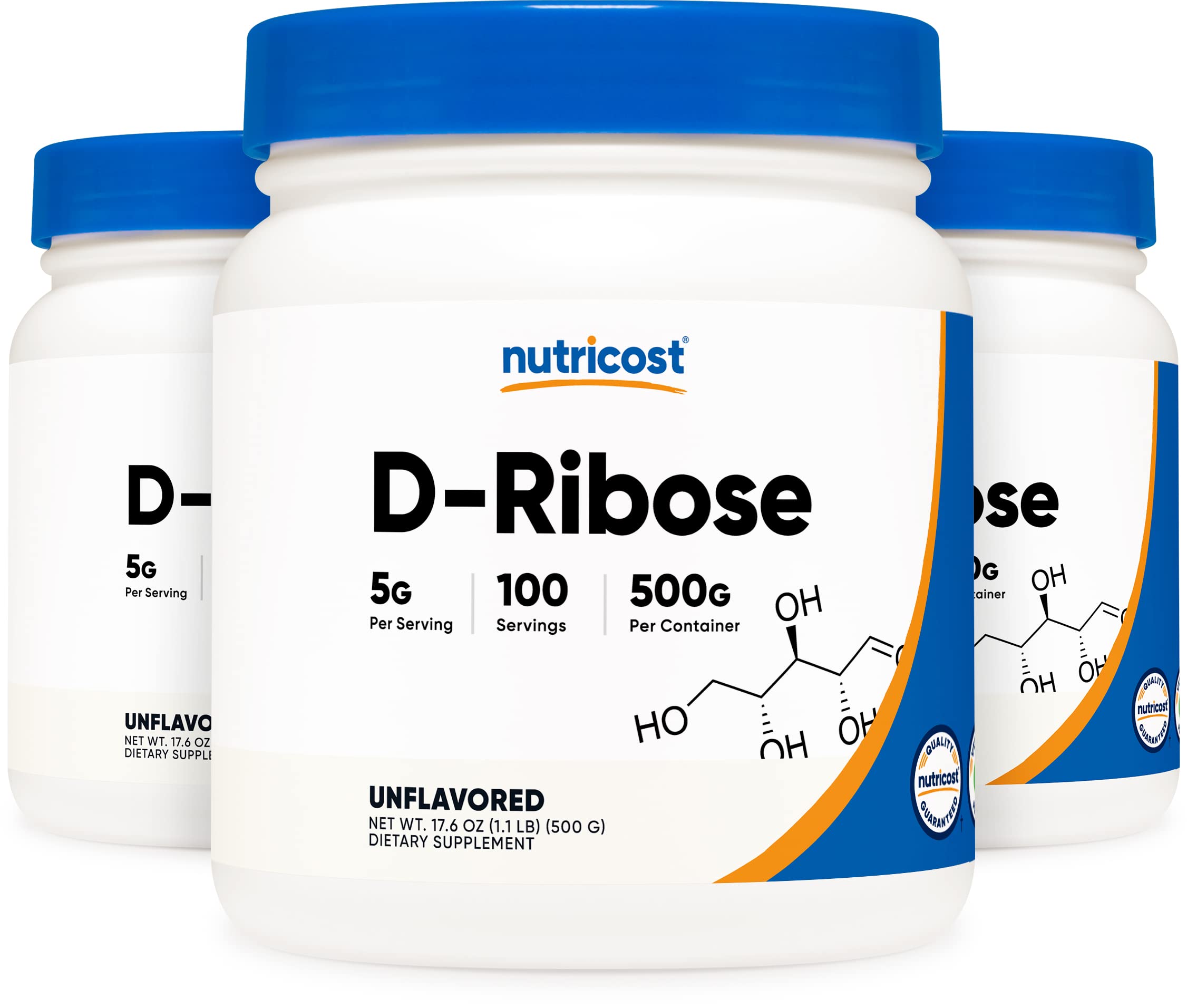 Nutricost D-Ribose Powder 500 Grams - 5000mg Per Serving, Non-GMO (500 G (3 Pack))