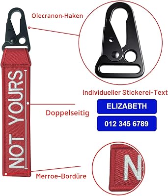 QIMAMADE Personalized Keychain Luggage Tag with Text Name Number Monogrammed Start Key for Car Motorcycle Gift for Men and Women Multi-Colour 18.5 x 3.2 cm
