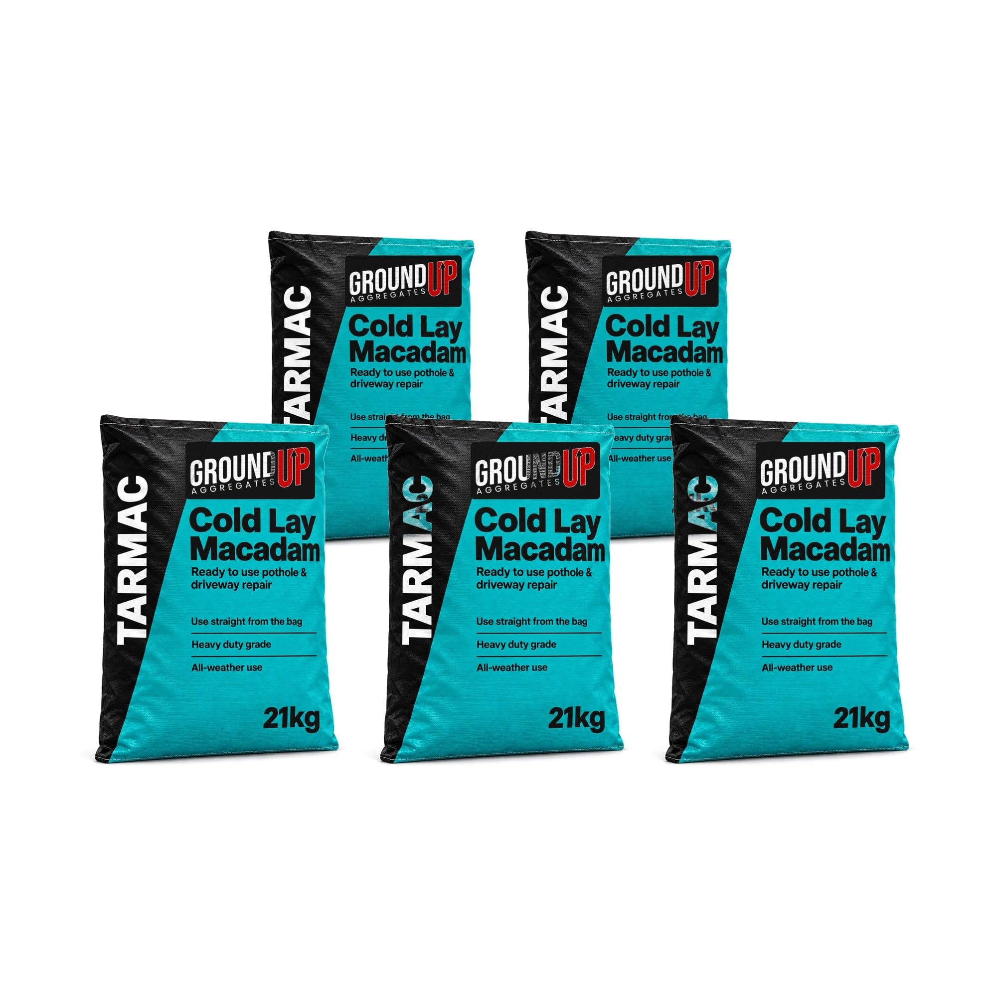 Cold Lay Tarmac 21kg x 5 Bags (105kg) Pothole & Driveway Repair