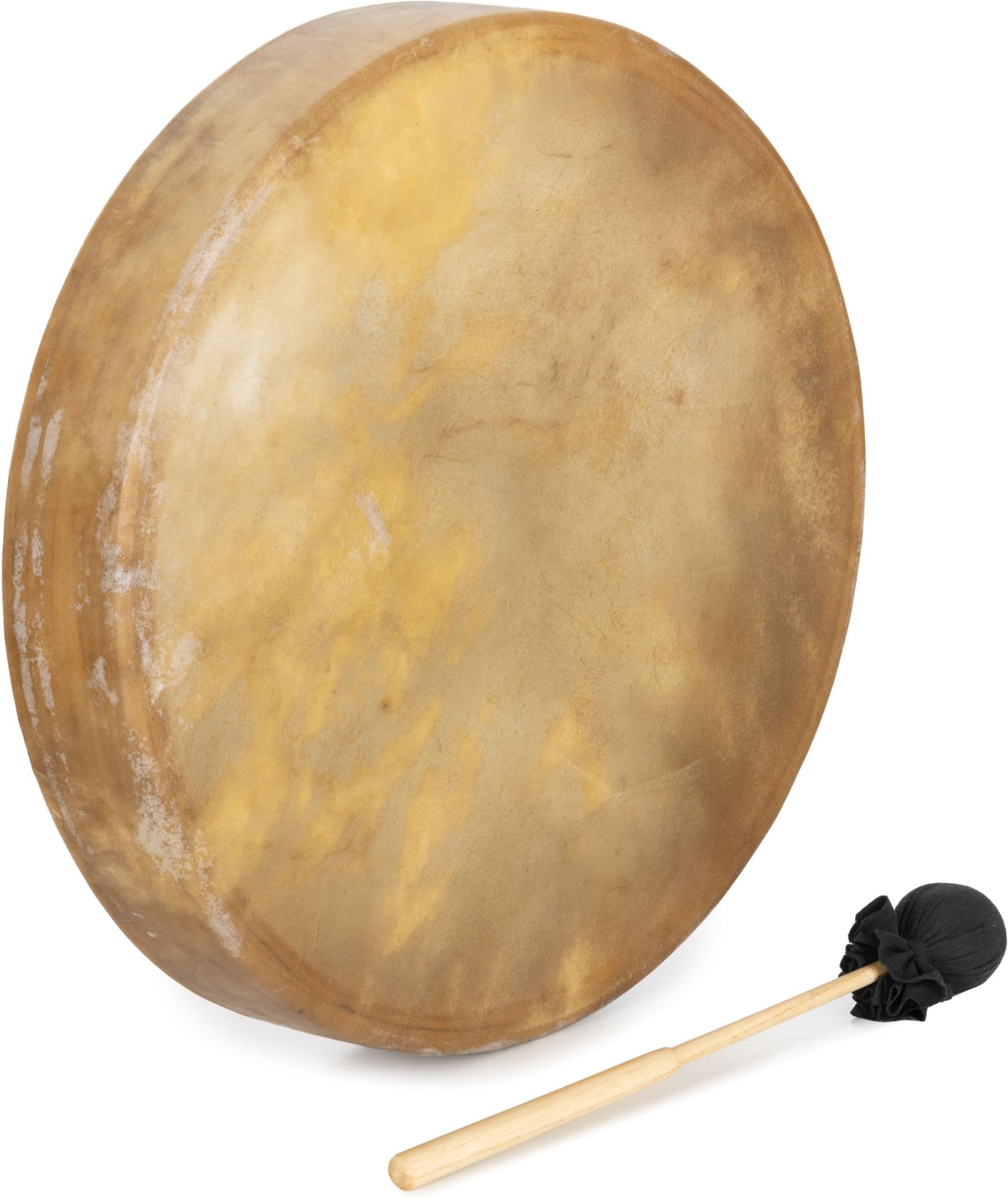 Classic Cantabile TSD-18, tamburo sciamanico tradizionale 18 pollici in vera pelle di cavallo, telaio in legno robusto teso a mano. Per meditazione, viaggi sonori, terapia e rituali. Naturale