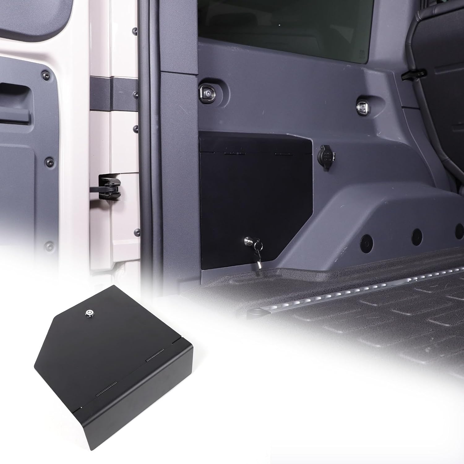 Trunk Lock Box Security Storage Organizer Box Storage with KeyCompatible with Ineos Grenadier 2020-2026 Rear Trunk Left Side Organizer Storage Box