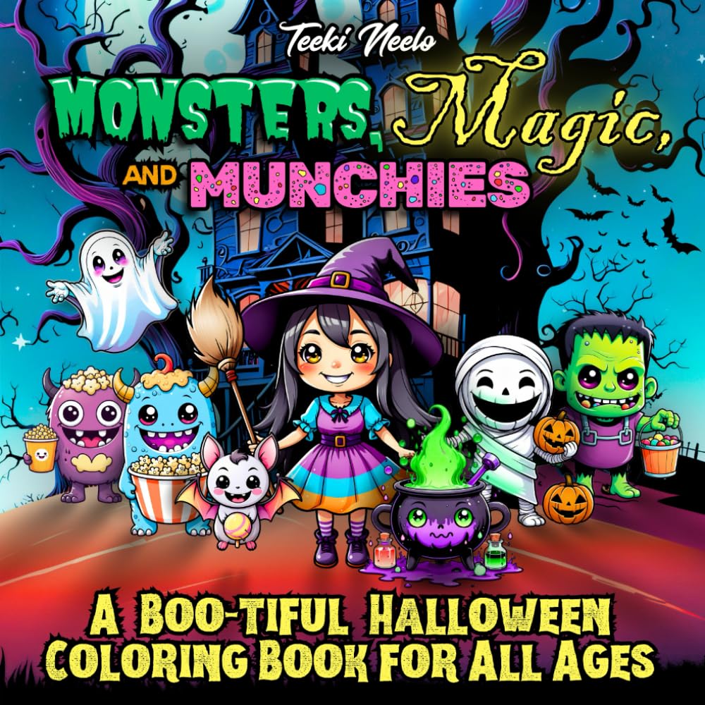 Monsters, Magic, and Munchies A Bootiful Halloween Coloring Book for