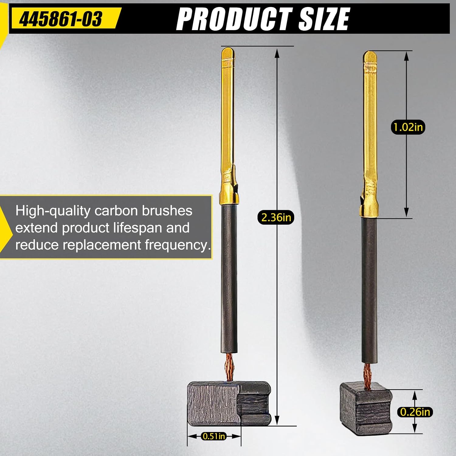 8 Pack 445861-03 445861-25 Replacement Electric Motor Carbon Brushes Compatible with DEwalt/Black&Decker/Porter Cable DW160 DW402 D26450 27709 DW421 DW887 Carbon Brushes