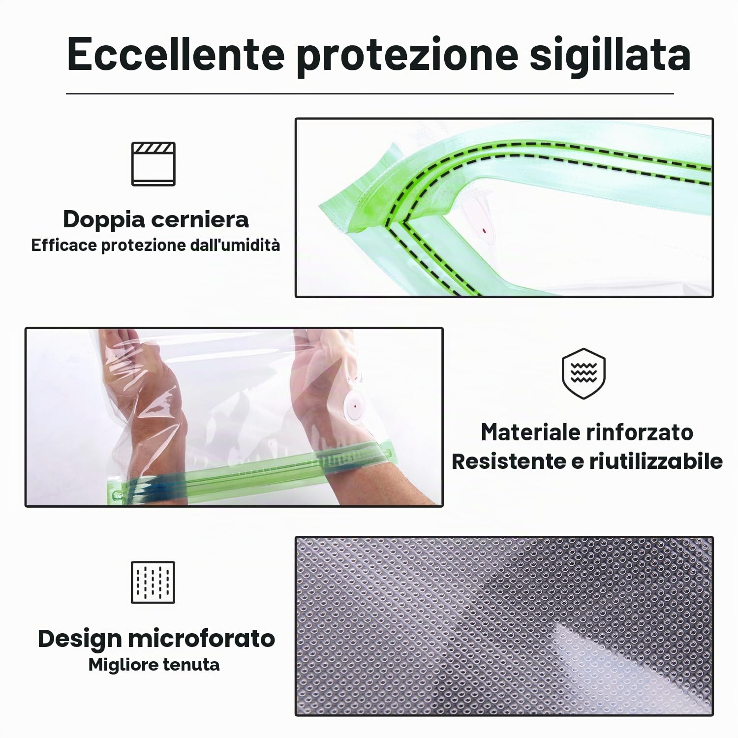 eSUN Upgrade Kit Sottovuoto, 10pz Stampante 3D Filamento Compressione Sottovuoto con pompa USB, riutilizzabile filamento a prova di umidità sacchetto sigillato sottovuoto