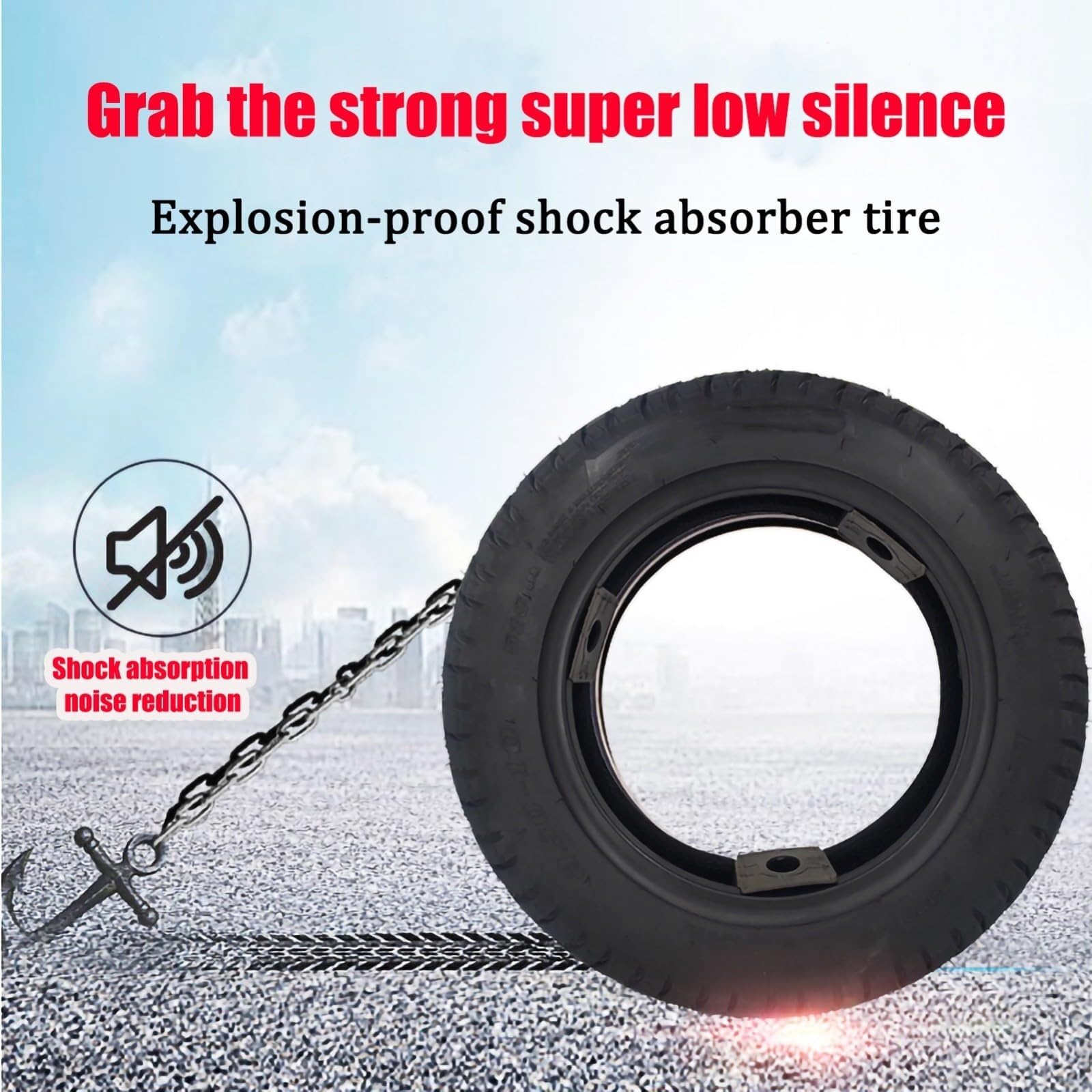 3,50-10 14 x 3,5 Zoll Tubeless-Reifen, durchtrittsicherer Reifen, explosionsgeschützt, 8 PR, maximale Belastung 195 kg, Offroad-Reifen, rutschfest, für Motorrad/Scooter mit gebogenem Wasserhahn, 51J