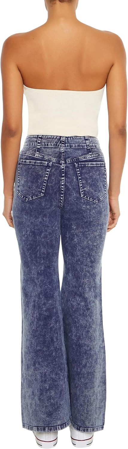 Forever 21 Womens Acid Wash Twill Flare Pants - Image 4