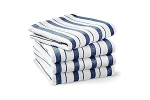 Classic Striped Towels, Set of 4 (Navy)