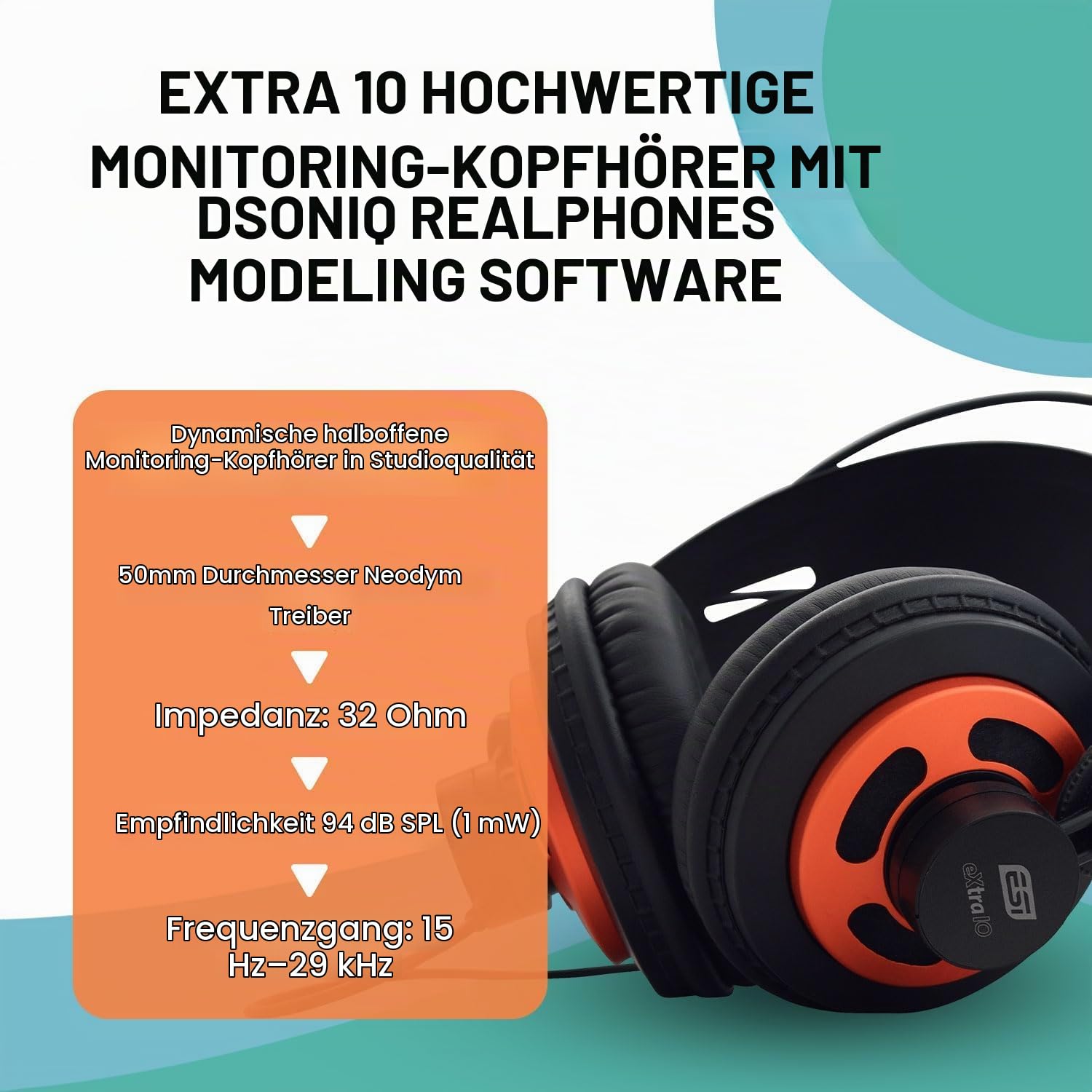 ESI eXtra 10 | Hochwertiger Monitoring-Kopfhörer mit dSONIQ Realphones Modeling Software