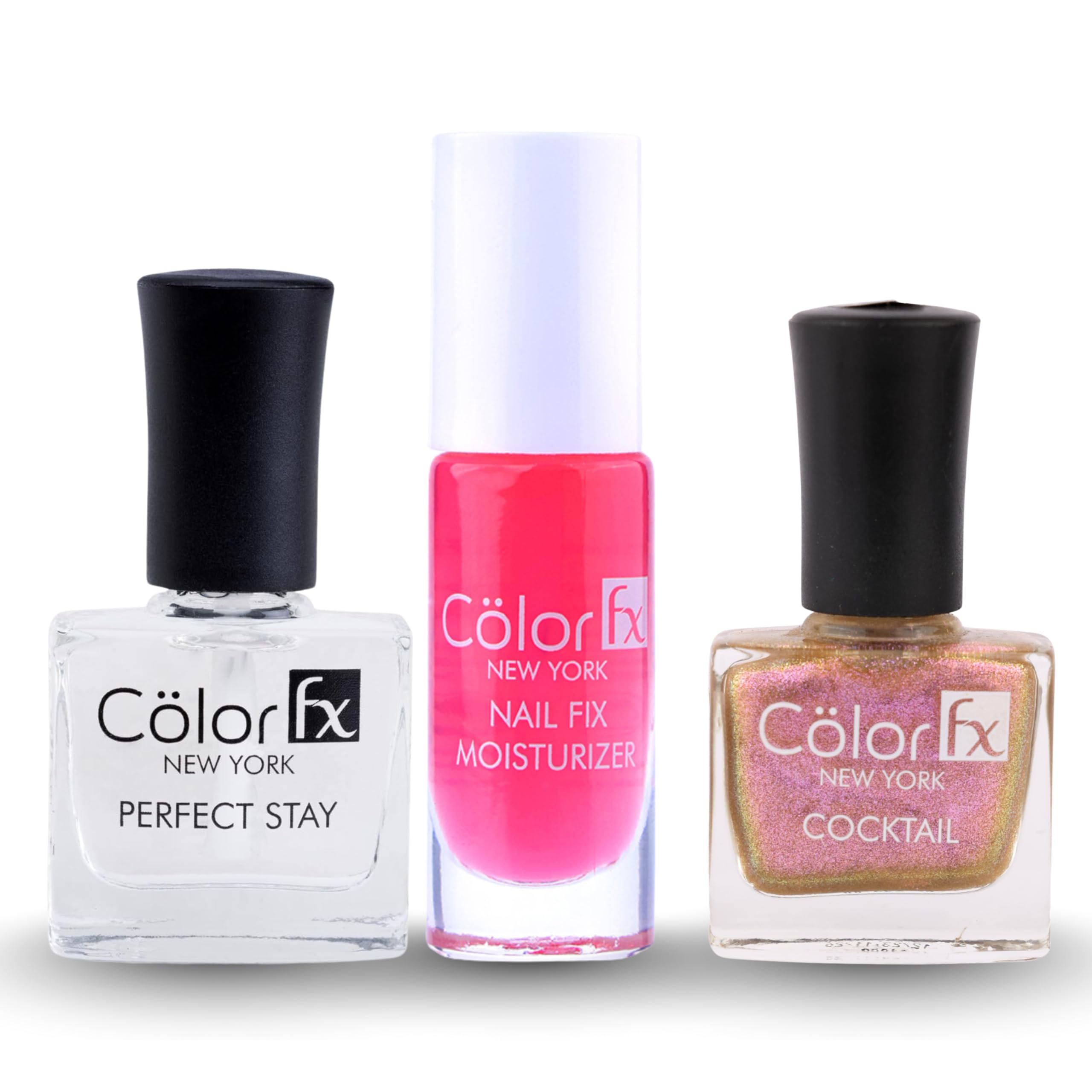 Color Fx 3-in-1 Nail Care Combo — Nail Strengthener & Moisturizer 6mL (Vegan Nail Strengthener with Vitamin E, Biotin, AHA, Keratin Repair) + Non-UV Transparent Top Coat 9mL (Gel-Like High Gloss, Chip-Resistant, Quick Dry) + Cocktail Duochrome Nail Polish Color, Rose Gold — Long-Wear Salon Finish-image-35