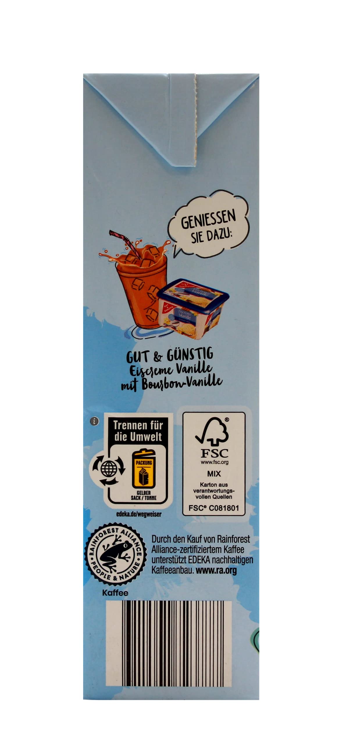 Gut & Günstig H-Eiskaffee 1,5 %, 12er Pack (12 x 1 l)