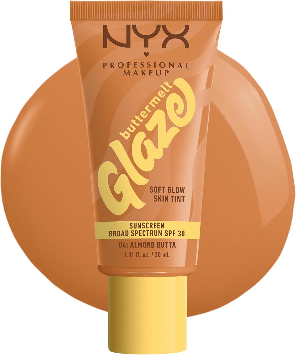 Buttermelt Glaze Tinte para la piel con brillo suave + SPF 30, hasta 12 horas de uso, 04 Almond Butta