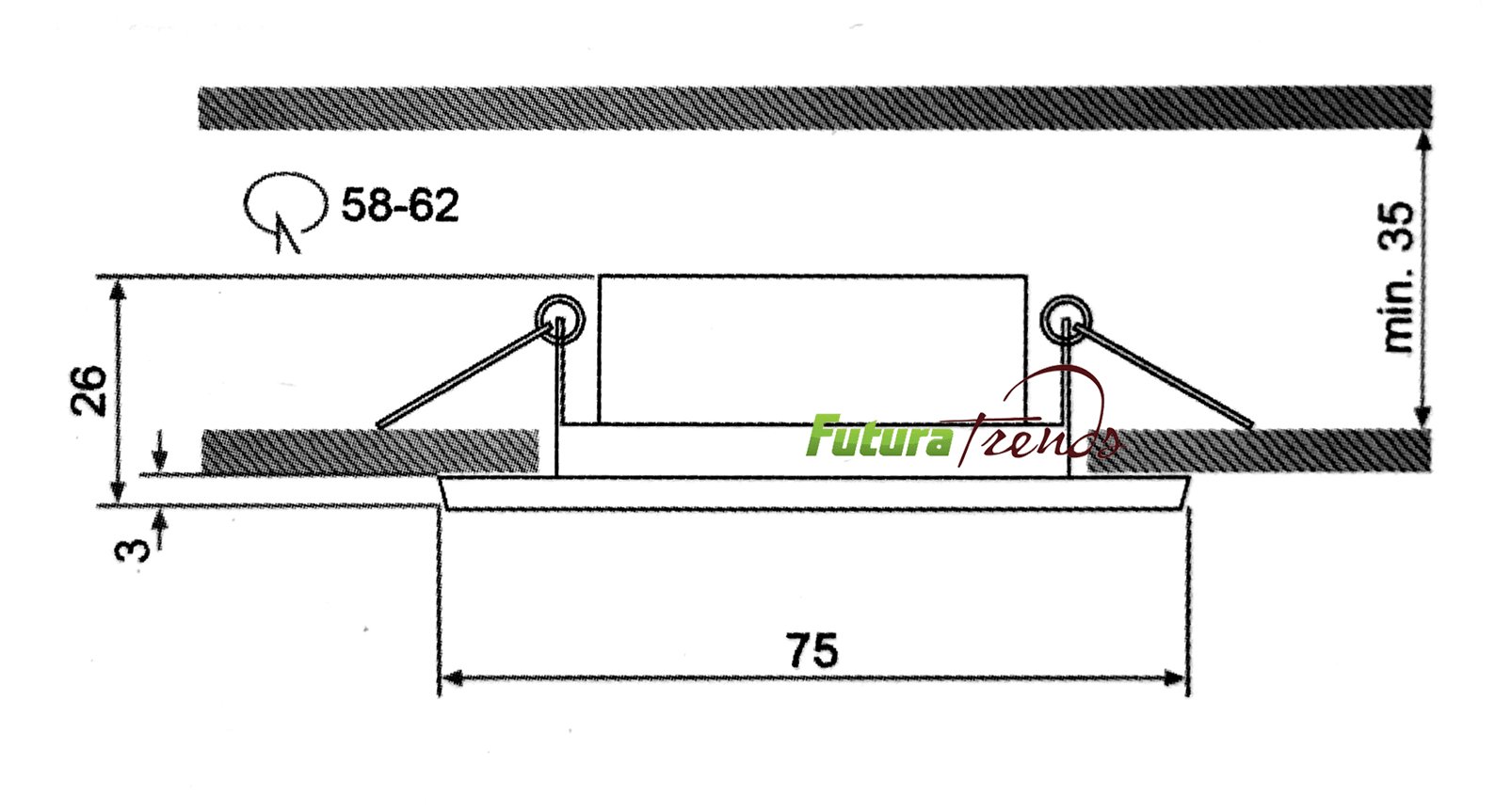 LED Einbaustrahler 230V - 58mm - 70mm - Edelstahlgebürstete Einbauspots Badezimmer- Energiesparende warmweiße Einbauleuchten - 3,5W 330lm 3000K - (6er Set) - (Matt-Chrom)