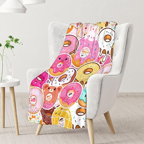 Miniatura 2 de Manta con forma de dona de 40 x 50 pulgadas, bonita manta para niños y adultos, mantas coloridas y suaves para sofá