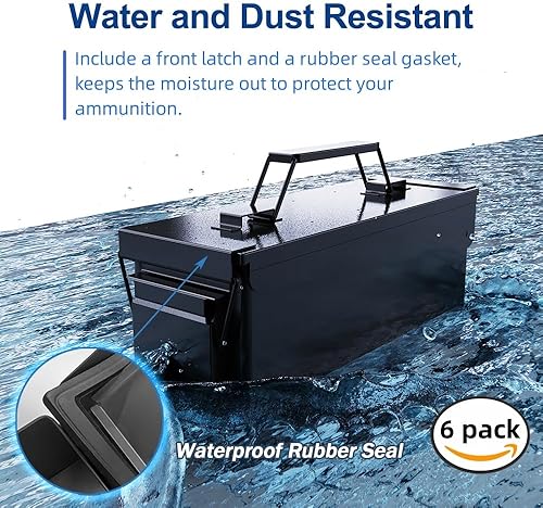 Miniatura 8 de HARDROCK 30+50 AMMO lata impermeable metal  caja de munición verde ejército acero  para rifle de escopeta Nerf traje de munición 2 piezas (verde)