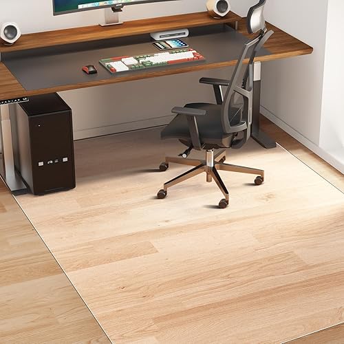 Miniatura 19 de Tapete para silla de suelo duro, 55 x 36 pulgadas, tapete para silla de oficina para superficie dura, alfombra de área para sala de estar, alfombra