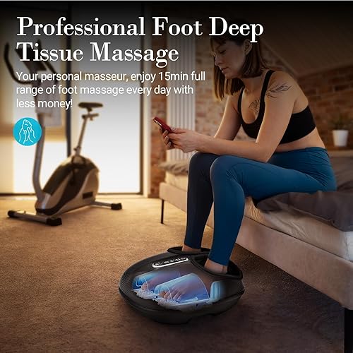 Miniatura 4 de Masajeador shiatsu de pies con calor, elegible para FSA y HSA, control remoto, masaje profundo de compresión para fascitis plantar, neuropatía,