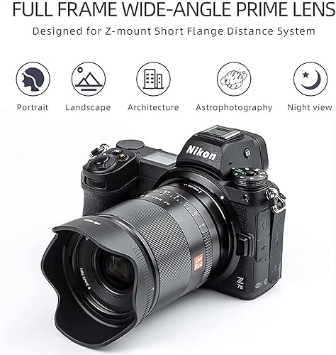 Miniatura 2 de VILTROX Lente de enfoque automático de 0.945 in f1.8 F1.8 de gran angular para cámaras sin espejo Nikon Z-Mount Z5 Z50 Z6 Z6 II Z7 Z7 II