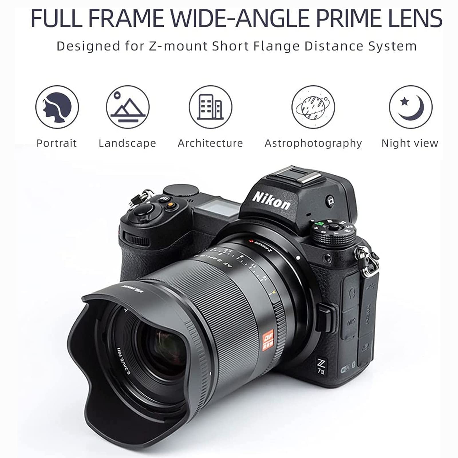 VILTROX 24mm F1.8 f/1.8 Autofocus Full-Frame Obiettivo a Focale Fissa Grandangolare per Nikon Z-Mount Mirrorless Z5 Z50 Z6 Z6 II Z7 Z7 II