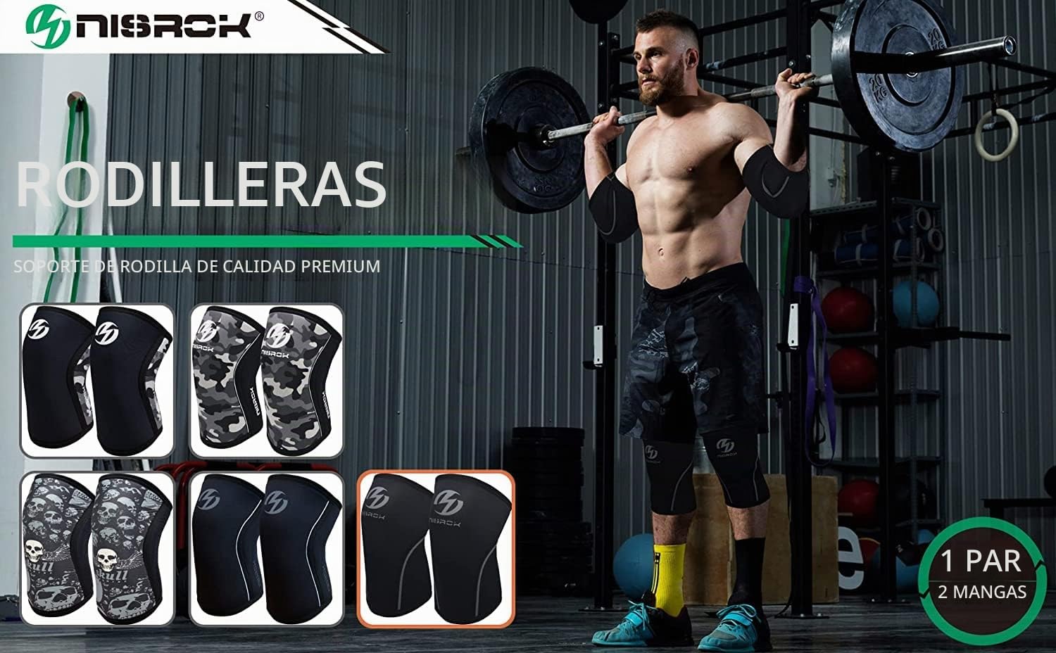 Rodilleras (1 Par) Neopreno 7mm Compresión Soporte para Entrenamiento Cruzado, Levantamiento de Pesas, Sentadillas, Baloncesto