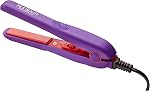 Hot Beauty Professional Ceramic Mini Flat Iron 1/2" Anti-Frizz Extreme Smooth (Violet) FREE Travel Pouch Included