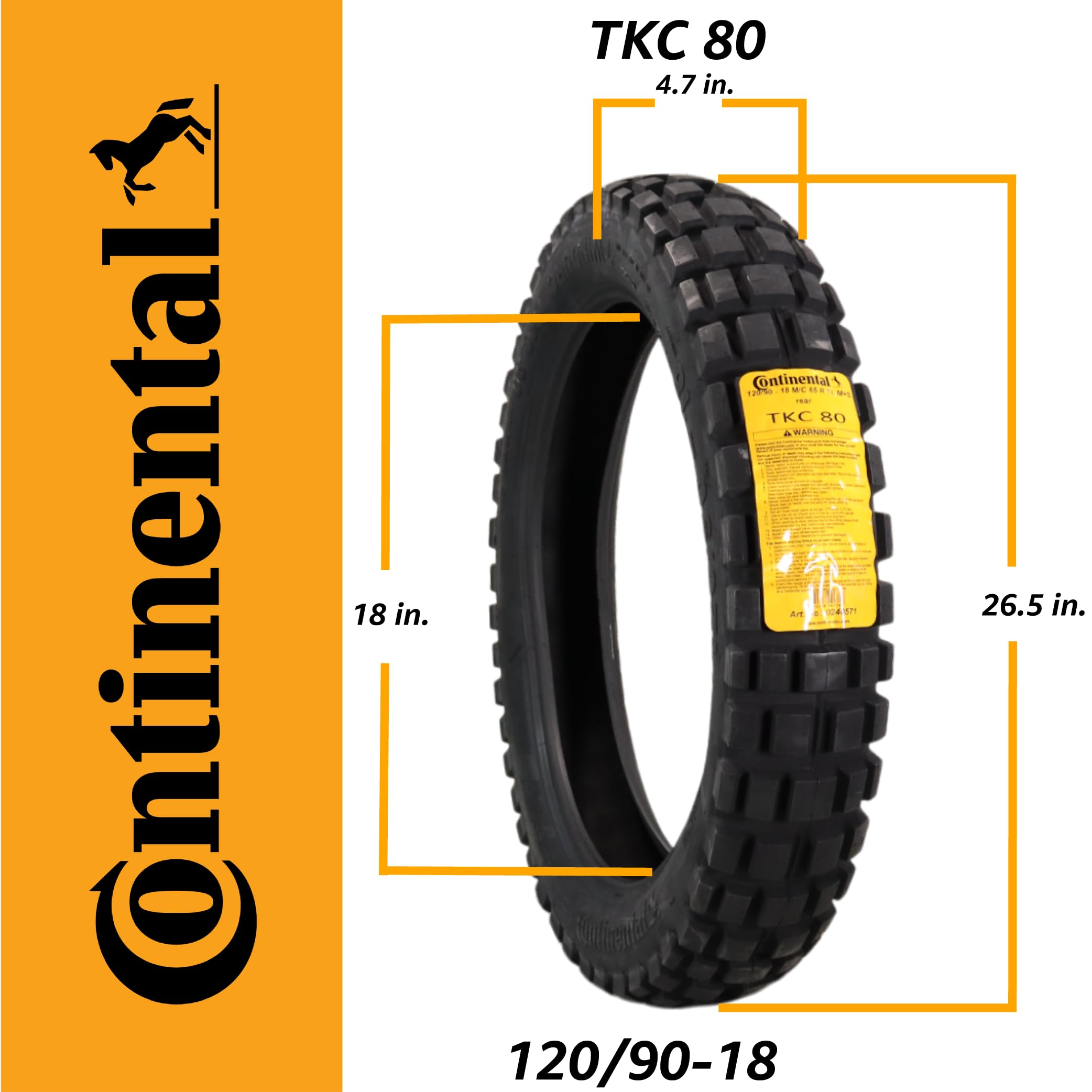 Continental TKC 80 Twinduro M+S - Neumático de motocicleta duradero todoterreno y de carretera para viajes de aventura