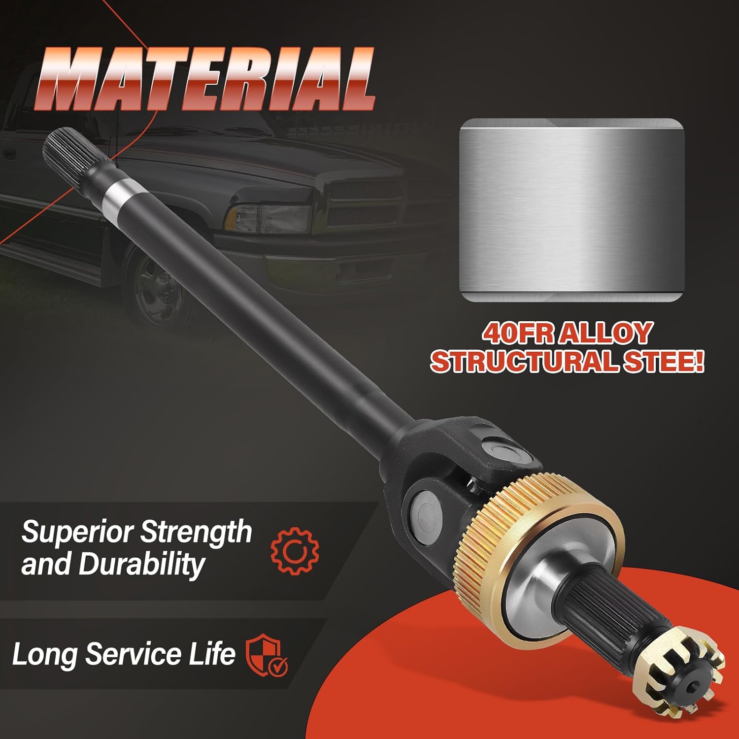 Axle Shaft Assembly Compatible with Dodge Ram 1500 2500 1994-2001, Front Left Driver Side# 747601X