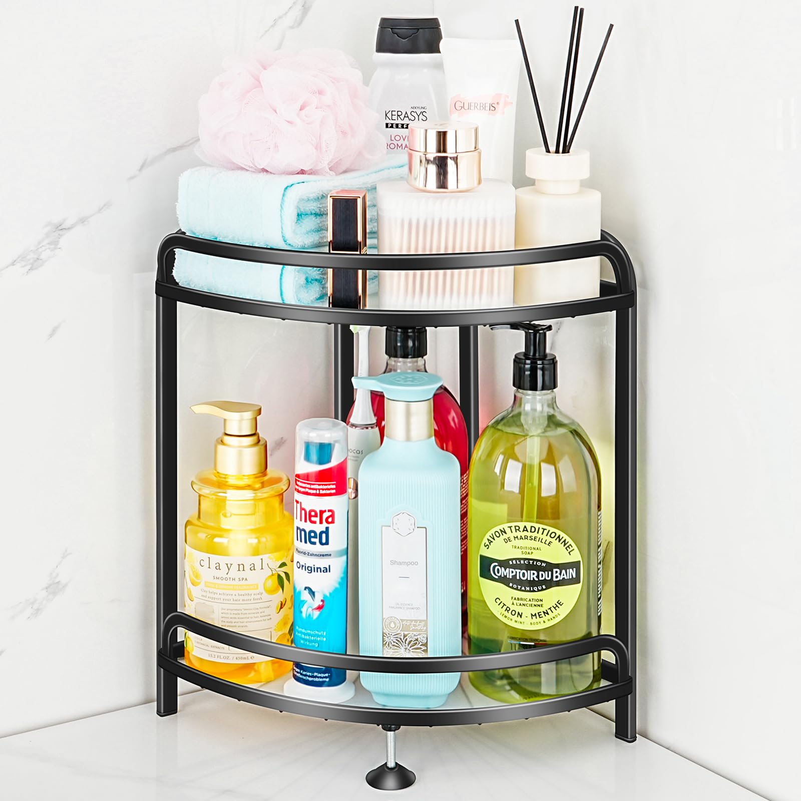 Amazon.com: Niluks Corner Bathroom Counter Organizer, Bathroom Sink Organizer Countertop, Metal ...