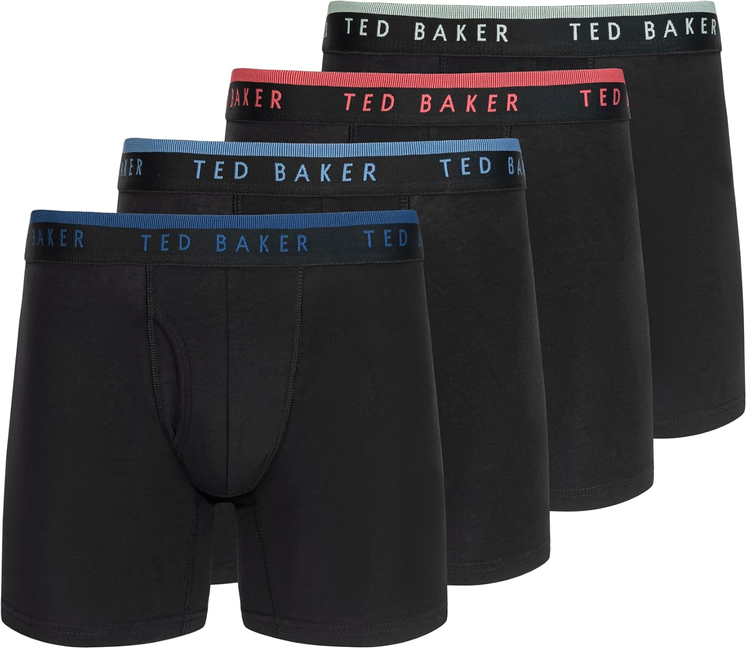Ted Baker Men's Standard 4 Pack Cotton Stretch Briefs, Black Beauty/Grey Heather/Sky