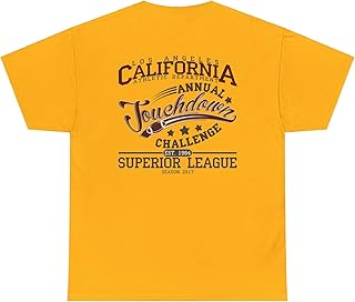 Annual Touchdown Challenge Appealing Tee Sports Community Passionate Athletes Unisex Heavy Cotton Print on Back Side T-Shirt Gold