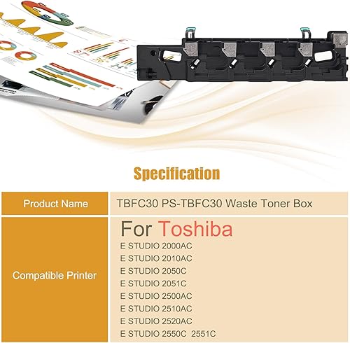 Miniatura 2 de TBFC30 PS-TBFC30 Caja de tóner residual compatible con impresoras Toshiba E Studio 2000AC 2010AC 2050C 2051C 2500AC 2510AC 2520AC 2550C 2551C (1