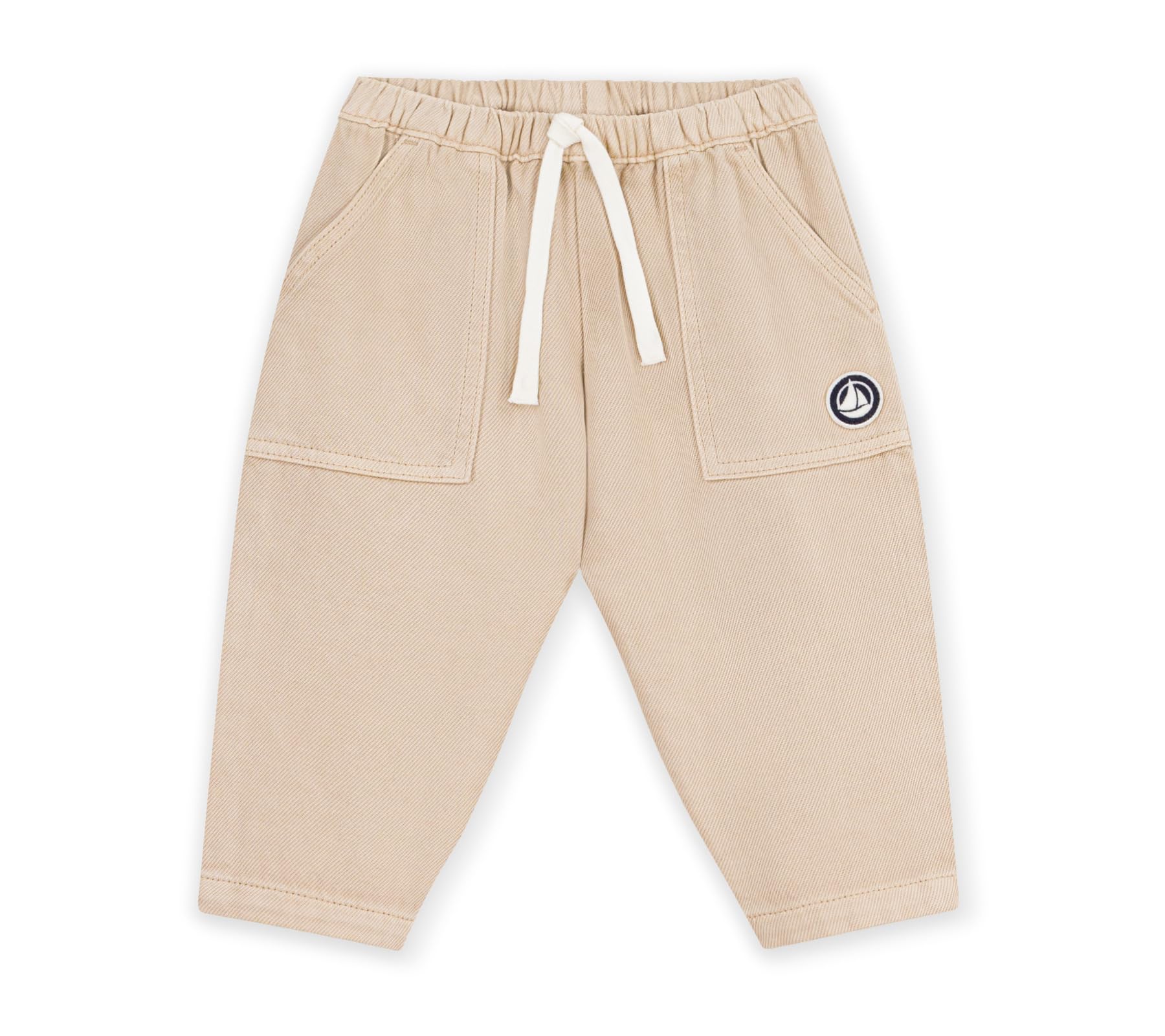 Petit Bateau Baby-Hose aus Baumwolle, einfarbig mit Badge im Cargo-Stil