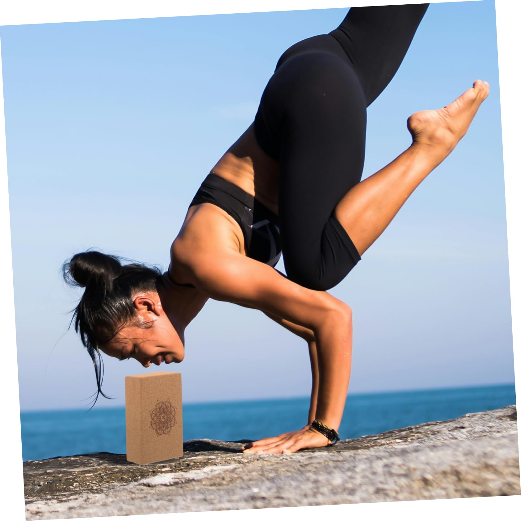 Bloque de Yoga de Corcho Triangular de Alta Densidad | Bloques de Yoga, Mandala, para Entrenamiento Físico y Relajación Corporal