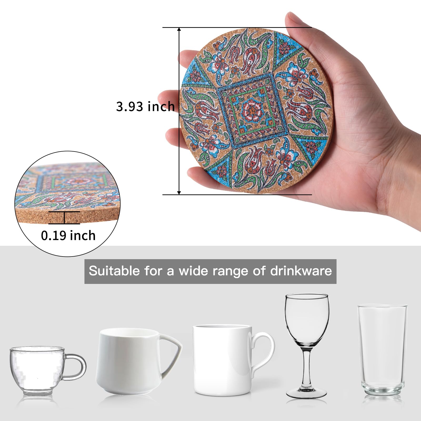 STARUBY 12 Pcs Cork Coasters - Image 2