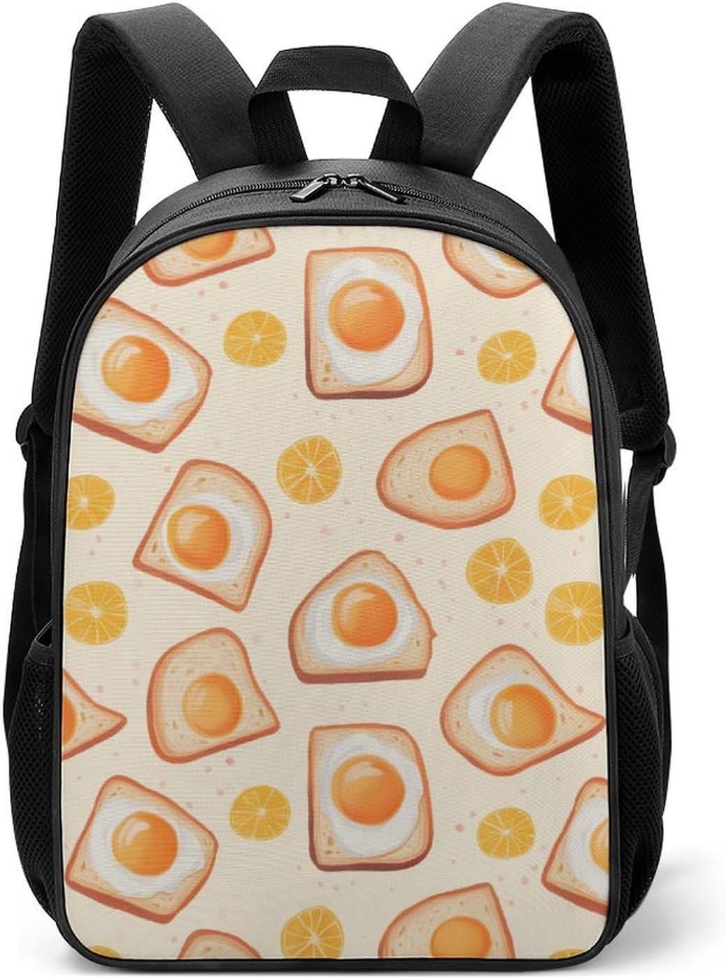 Breakfast Items Eggs And Toast Travel Backpack Casual Daypack Shoulder Bag with Adjustable Shoulder Straps for Hiking