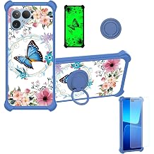 Case Compatible for Fairphone 5 Phone Case Cover [with 1* Tempered Glass Screen Protector][Hard PC + Soft Silicone][Ring Support] [Luminous Effect] YGL-LHD