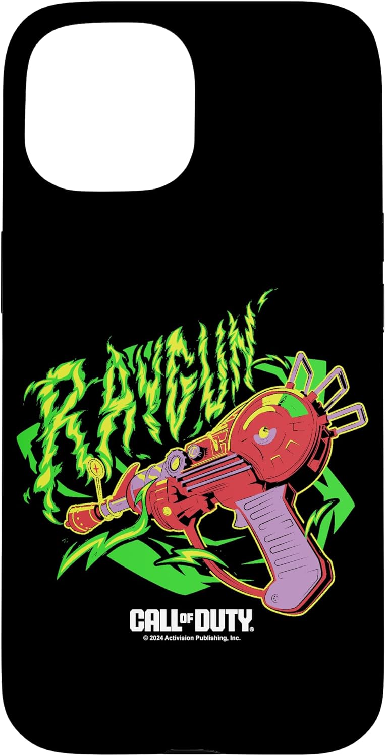 Call Of Duty RayGun Neon Green Fire Retro Logo Case for iPhone 15