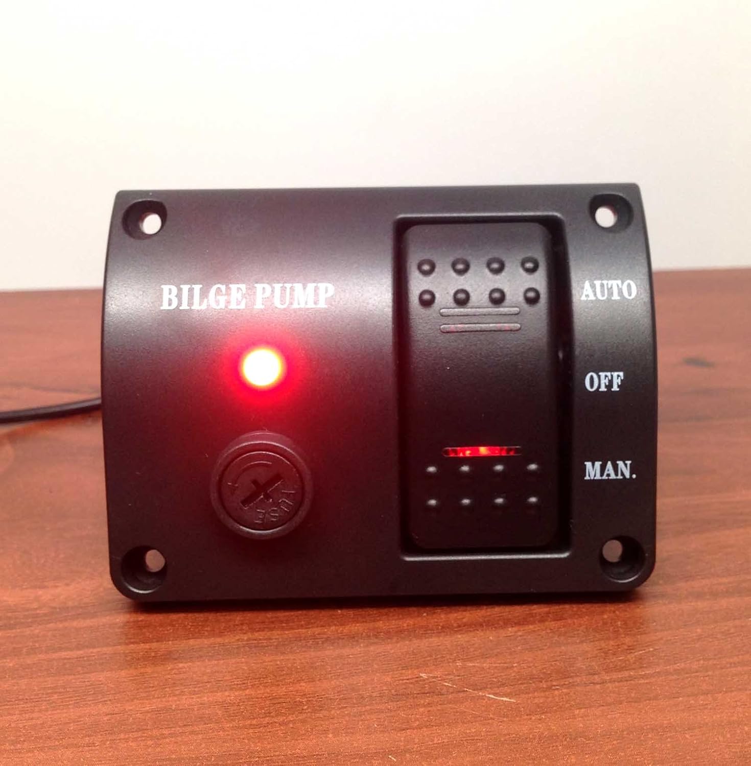 Pactrade Marine Boat Bilge Water Alarm 12VDC LED Indicator Made of Black ABS