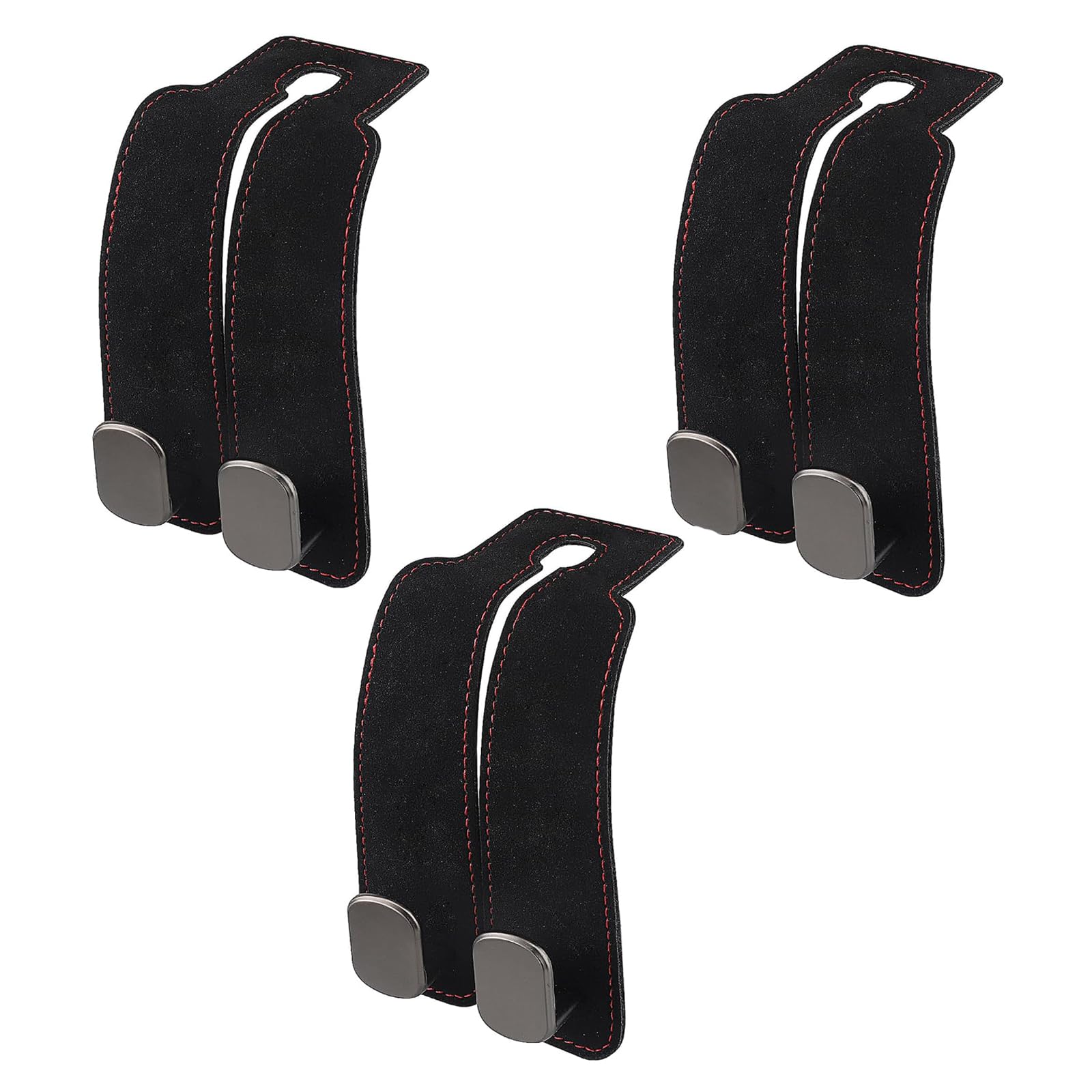 2 Stücke Taschenhalter Auto, Doppelhaken Für Autositze, Auto Haken Kopfstütze, Auto Lagerung Haken, Taschenhaken, für Taschen, Schlüssel, Regenschirme(Schwarz)